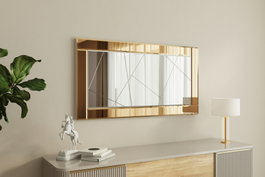 Hanah Home Espejo Pierre - Bronce, Blanco